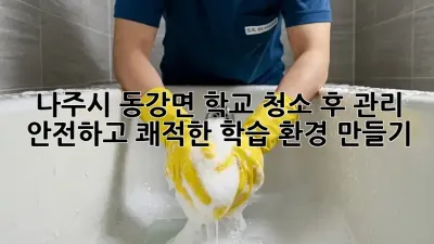 나주시 동강면 학교 청소 후 관리: 안전하고 쾌적한 학습 환경 만들기